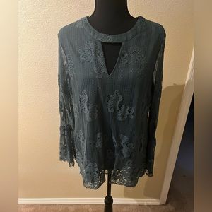 Teal lace blouse, fully lined. Worn a handful of times.